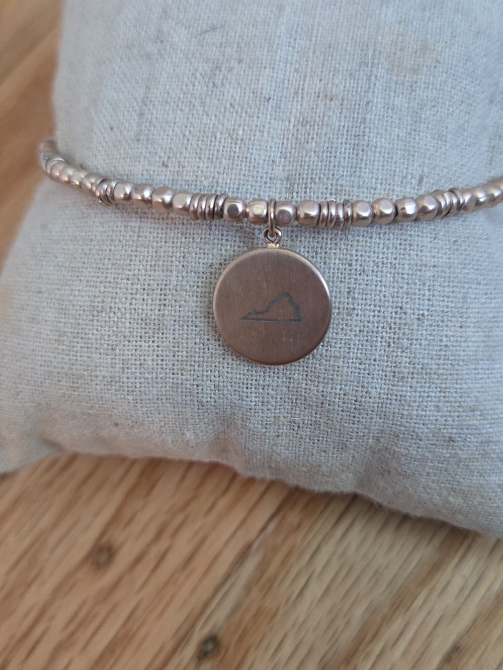 Stella & Dot Rose Gold Beaded Charm Bracelet State Of Virginia